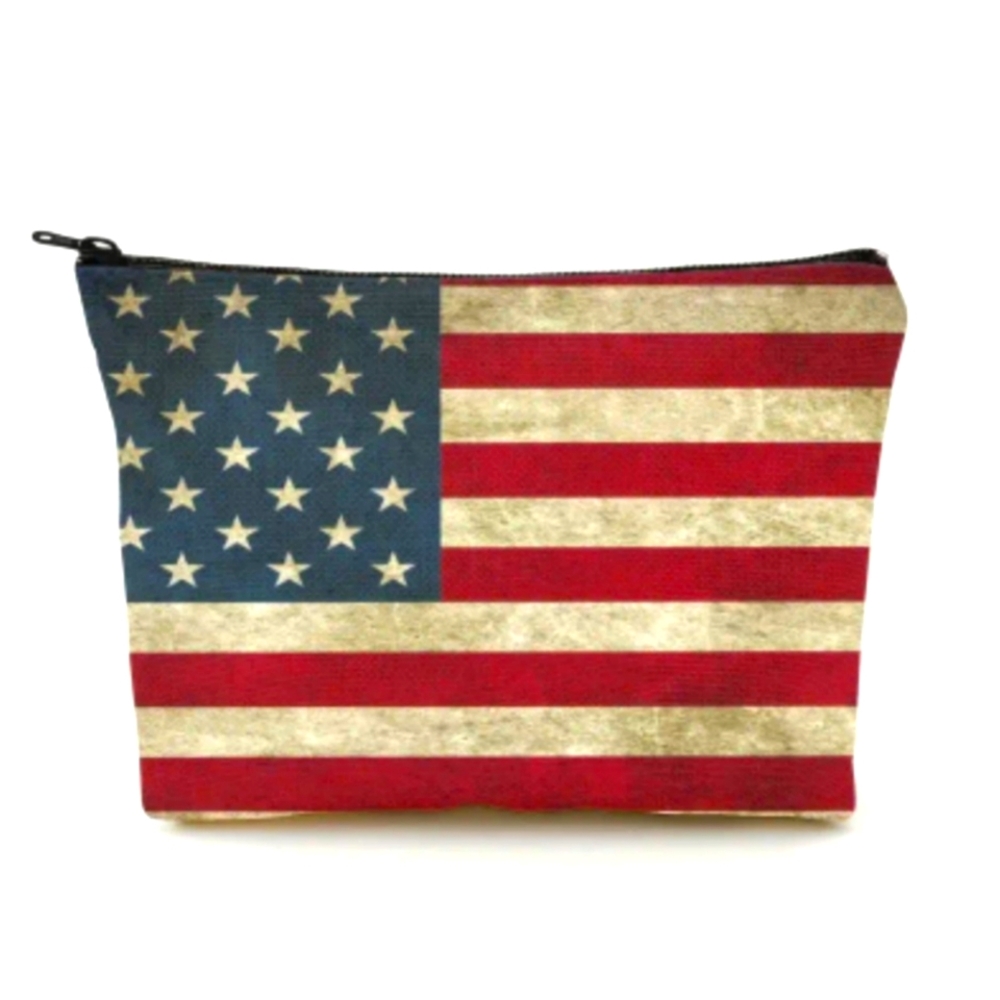 Cotton Flag Cosmetic Bag